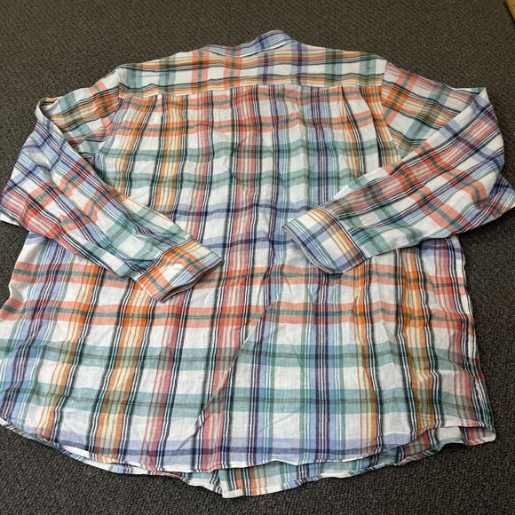 Tommy Bahama Shirt Mens Size XXL 2XL Button Front Long Sleeve Plaid Linen - Picture 6 of 11